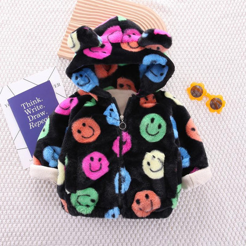 Winter boy plus velvet padded lamb velvet hooded coat